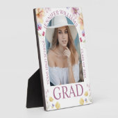 elegantes Blumenchic Rosa Drehbuch Abschluss Foto Fotoplatte (Seite)