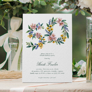 Elegantes Blumendesign 50' Botanisch 50. Geburtsta Einladung