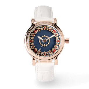 Elegantes Blumendesign Armbanduhr