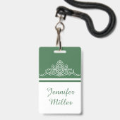 Elegantes Blumendesign Ausweis (Rückseite mit Lanyard)