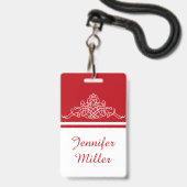 Elegantes Blumendesign Ausweis (Vorderseite mit Lanyard)