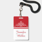 Elegantes Blumendesign Ausweis (Rückseite mit Lanyard)