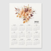 Elegantes Blumendesign Beige Blume Magnet-Kalender Magnetkarte (Vorderseite)