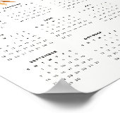 Elegantes Blumendesign Beige Tones Blume Kalender Poster (Ecke)