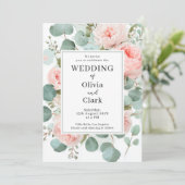 Elegantes Blumendesign Einladung (Stehend Vorderseite)