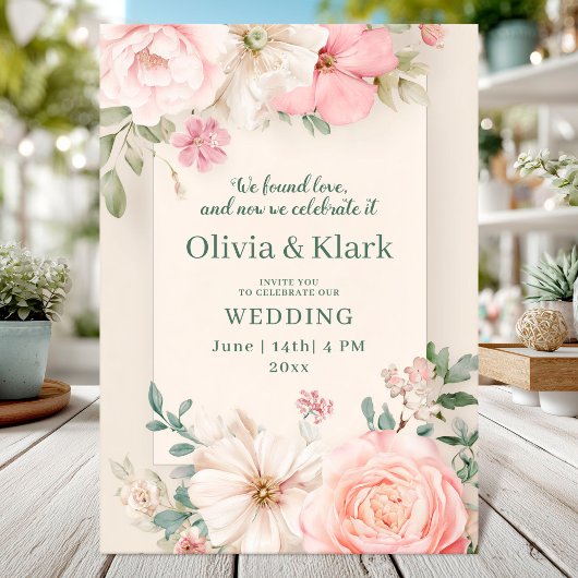 Elegantes Blumendesign Einladung