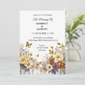 Elegantes Blumendesign Einladung (Stehend Vorderseite)