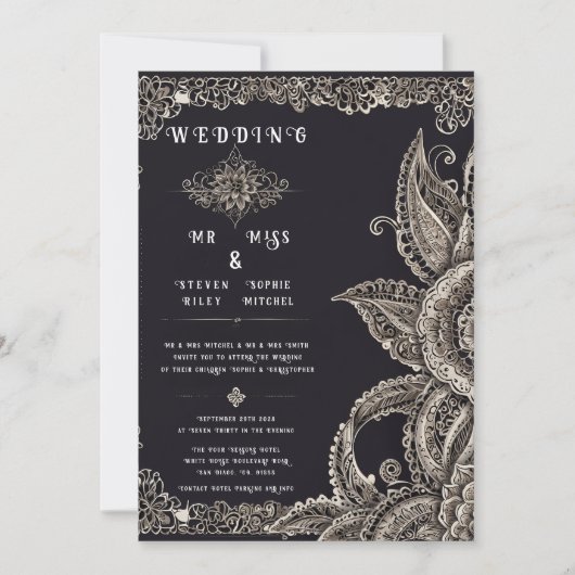 Elegantes Blumendesign - Einladung (Vorderseite)