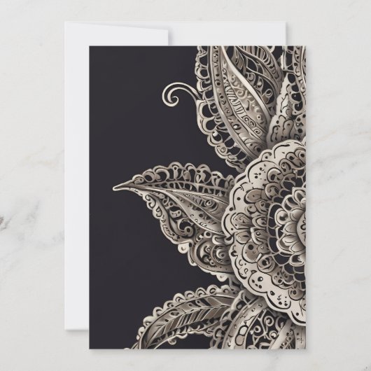 Elegantes Blumendesign - Einladung (Rückseite)