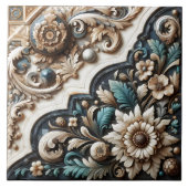 Elegantes Blumendesign Fliese (Vorderseite)