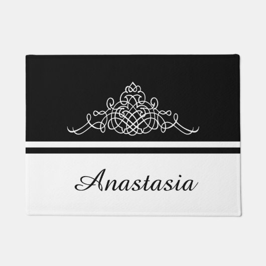 Elegantes Blumendesign Fußmatte (Vorderseite)