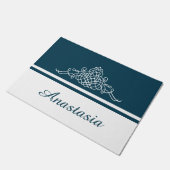 Elegantes Blumendesign Fußmatte (Schrägansicht)