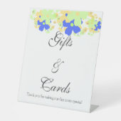 Elegantes Blumendesign gelb-blau Sockelschild (Vorderseite)