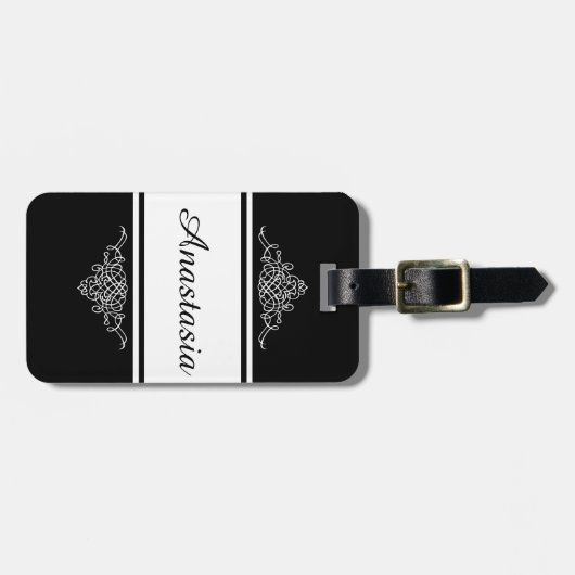 Elegantes Blumendesign Gepäckanhänger (Vorderseite horizontal)