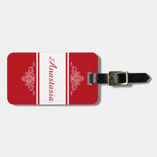 Elegantes Blumendesign Gepäckanhänger (Vorderseite horizontal)