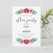 Elegantes Blumendesign Hochzeit nach dem Party Einladung (Stehend Vorderseite)