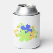 Elegantes Blumendesign in blau-grün gelb Dosenkühler (Kanne Vorderseite)