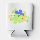 Elegantes Blumendesign in blau-grün gelb Dosenkühler (Vorderseite)