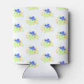 Elegantes Blumendesign in blau-grün gelb Dosenkühler (Rückseite)