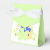 Elegantes Blumendesign in grün-gelb-blau Geschenkschachtel (Vorderseite)