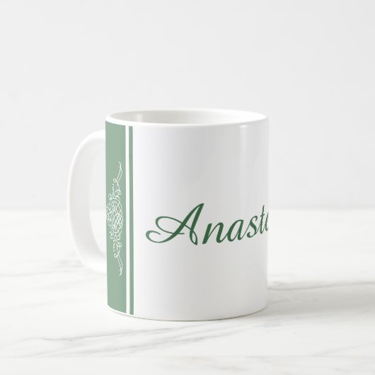 Elegantes Blumendesign Kaffeetasse (Vorderseite Links)