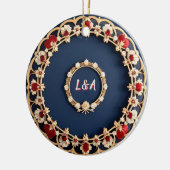 Elegantes Blumendesign Keramik Ornament (Links)