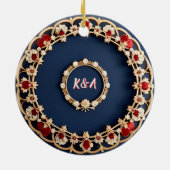 Elegantes Blumendesign Keramik Ornament (Hinten)