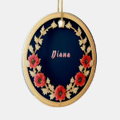 Elegantes Blumendesign Keramik Ornament (Rechts)