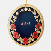 Elegantes Blumendesign Keramik Ornament (Links)