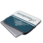 Elegantes Blumendesign Laptopschutzhülle (Vorne Knopf)