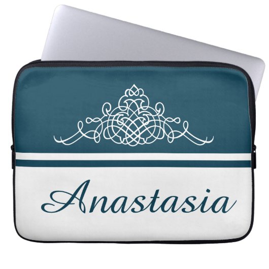 Elegantes Blumendesign Laptopschutzhülle (Vorderseite)