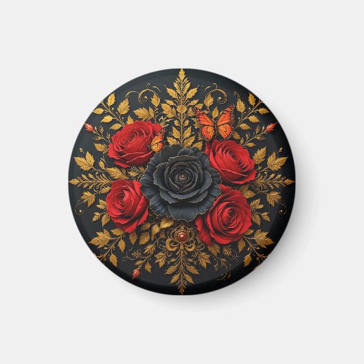 Elegantes Blumendesign Magnet (Vorne)