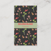 Elegantes Blumendesign mit dunklem Hintergrund Visitenkarte (Vorderseite)