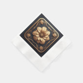 Elegantes Blumendesign mit Golddetails Serviette (Ecke)