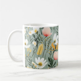 elegantes Blumendesign mit Namen Kaffeetasse