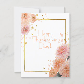 Elegantes Blumendesign mit Rosa und Gold Postkarte