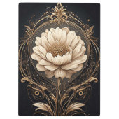 Elegantes Blumendesign mit Verzierten Mustern Klemmbrett (Rückseite)