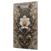 Elegantes Blumendesign mit Verzierten Mustern Klemmbrett (Links)