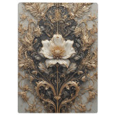 Elegantes Blumendesign mit Verzierten Mustern Klemmbrett (Rückseite)