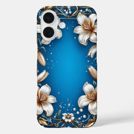 Elegantes Blumendesign mit weißen Lilien Case-Mate iPhone Hülle (Rückseite)