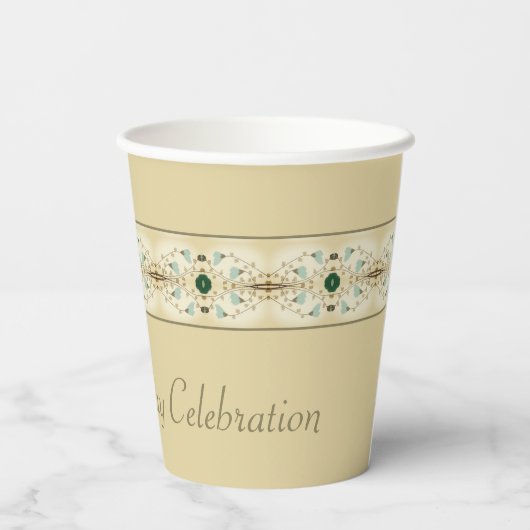 Elegantes Blumendesign Pappbecher (Rückseite)