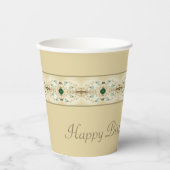 Elegantes Blumendesign Pappbecher (Vorderseite)