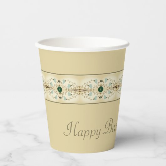 Elegantes Blumendesign Pappbecher (Vorderseite)