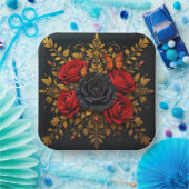 Elegantes Blumendesign Pappteller (Party)