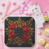 Elegantes Blumendesign Pappteller (Party)