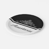 Elegantes Blumendesign Pappteller (Schrägansicht)