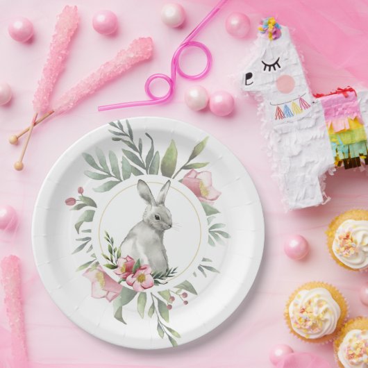 Elegantes Blumendesign Pappteller (Party)