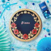 Elegantes Blumendesign Pappteller (Party)