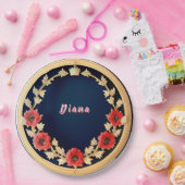 Elegantes Blumendesign Pappteller (Party)