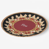 Elegantes Blumendesign Pappteller (Schrägansicht)